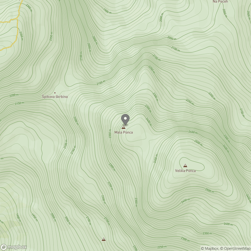 Mala Martuljška Ponca zemljevid
