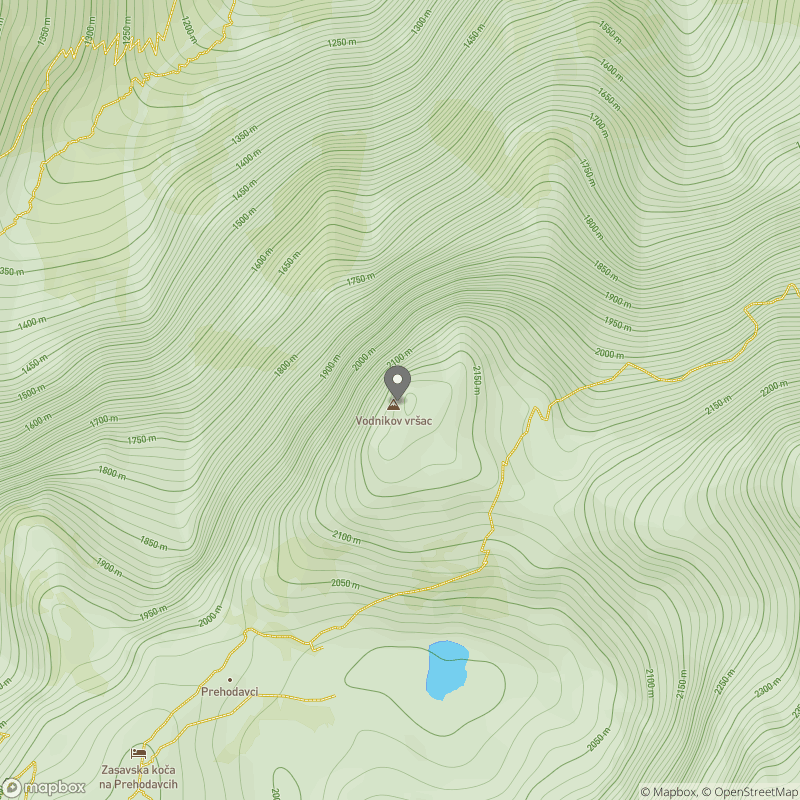 Vodnikov Vršac (Vršac nad Zadnjico) zemljevid