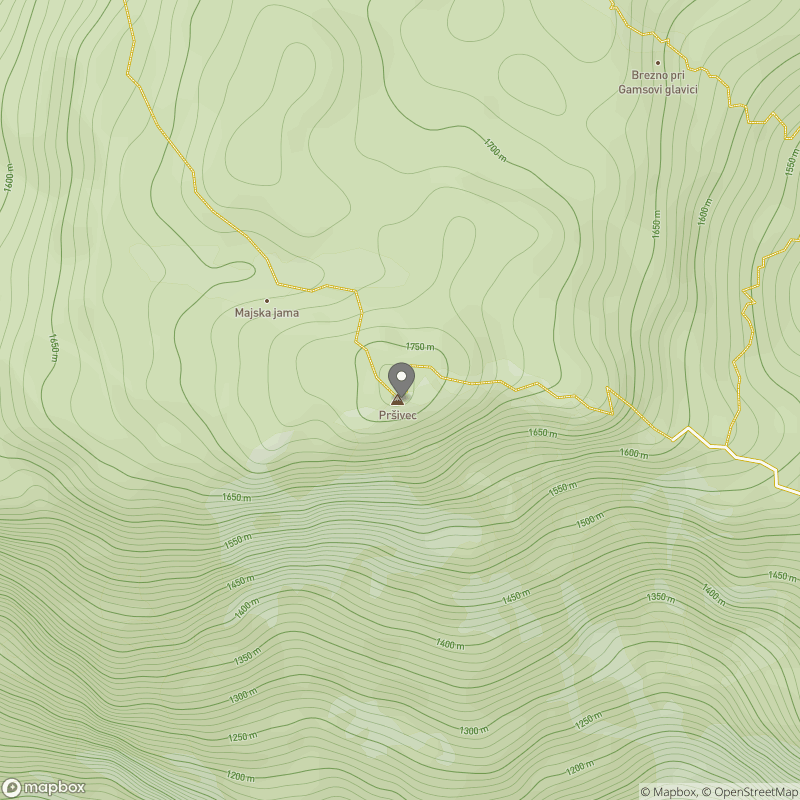 Pršivec zemljevid