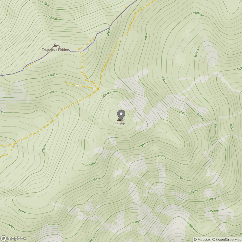 Bele peči (Lepi vrh) zemljevid