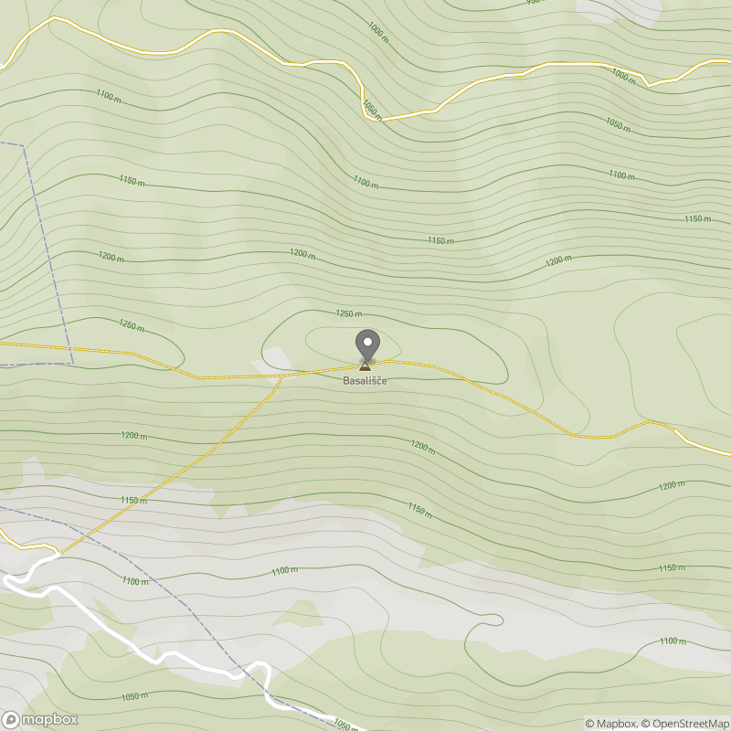 Basališče (Paški Kozjak) zemljevid