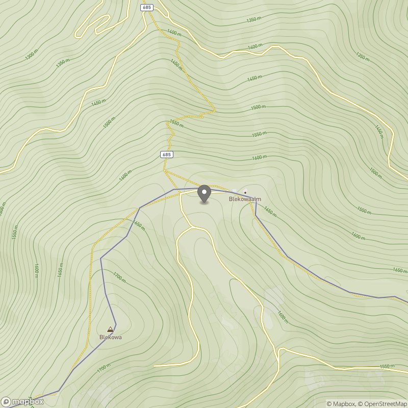 Blekova planina zemljevid