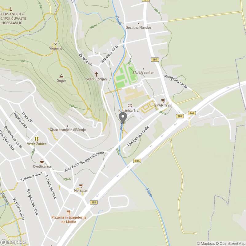 Sprehajališče ob potoku Pšata zemljevid